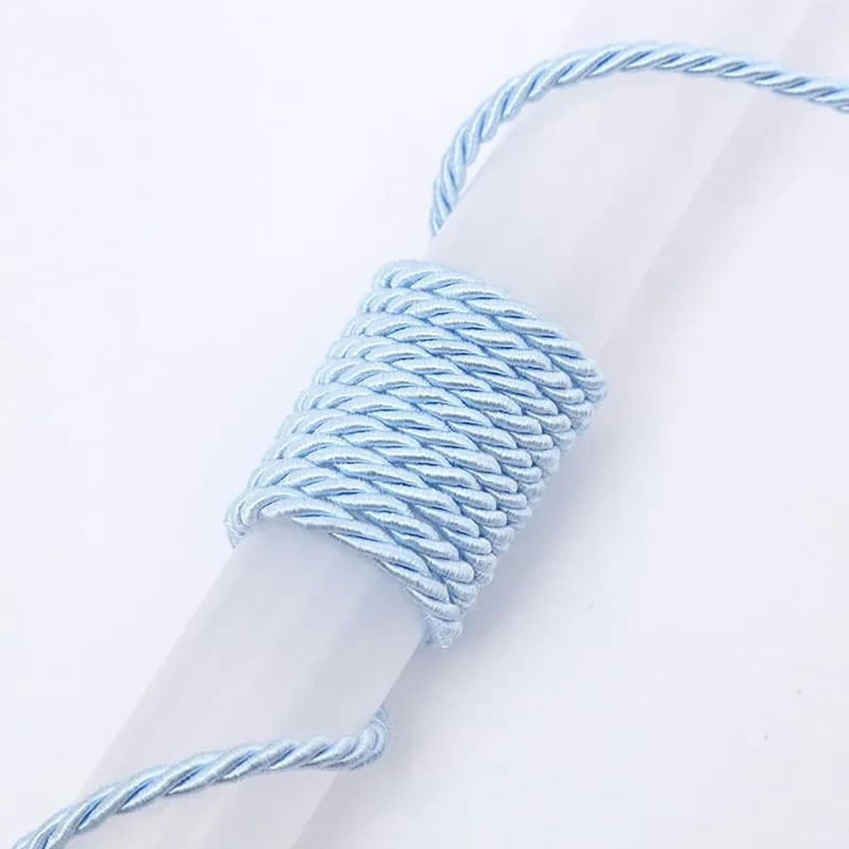 Macrame Cord Twisted String 5mm 3-Ply Braided Polyester Cord Multicolor 5M 10M For DIY Craft Decor(Blue 5mm,10Meter)