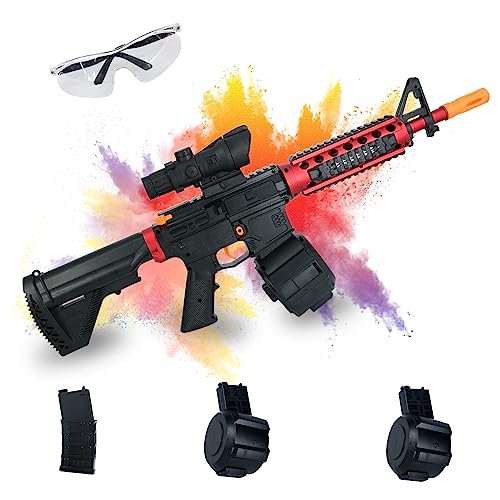 Gel Splatter Blaster Toy with 2 Drum - 2 Modes Blaster, Range of Over 100 feet, Includes 56,000 Rounds, Toys for 9+ Year Old Boys and Girls, Gifts for birthday, Christmas, Easter