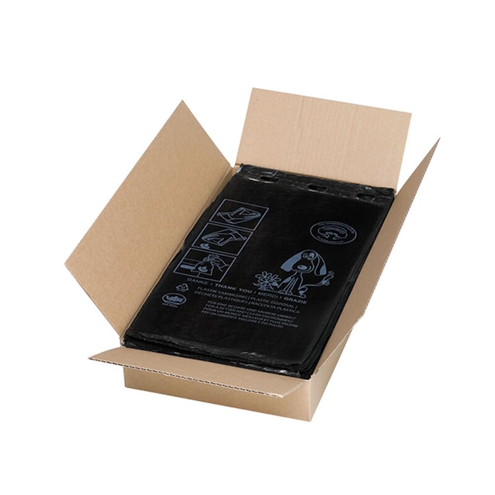 PROREGAL Klassische Hundekotbeutel | 2000 Stück | HxBxT 20x33x0,01cm | Schwarz