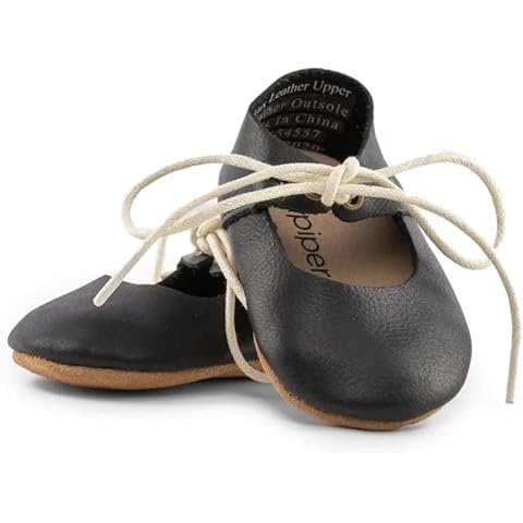 Piper Finn Mary Jane Toddler & Baby Shoes, Mary Jane Shoes for Girls & Boys Dress Up Shoes with Premium Leather, Cotton Laces, Cushioned Insoles & Flexible Soft-Sole Bottoms Black Cover