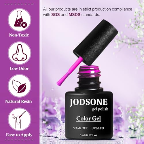 JODSONE 32+4 Pcs Gel Nail Polish Kit Soak Off Gel Polish Set Glitter Gel Nail Kit Nail Art Salon DIY at Home Manicure Kit