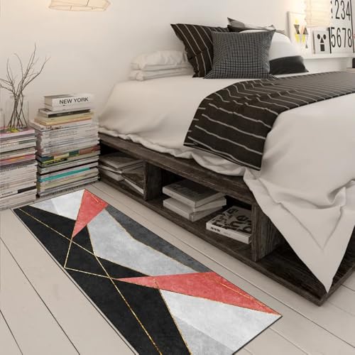 Alfombra larga de patchwork rojo para transformar la calidez de tu pasillo estrecho 3