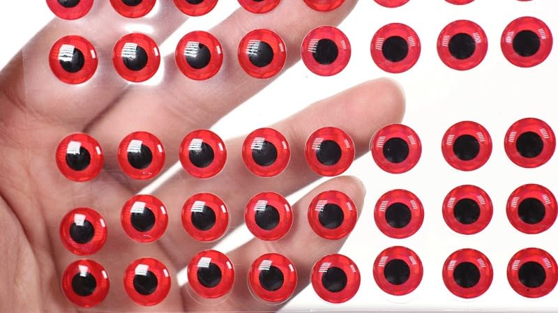 Kit de 1200 ojos de pez 3D metalizados para señuelos miniatura 2