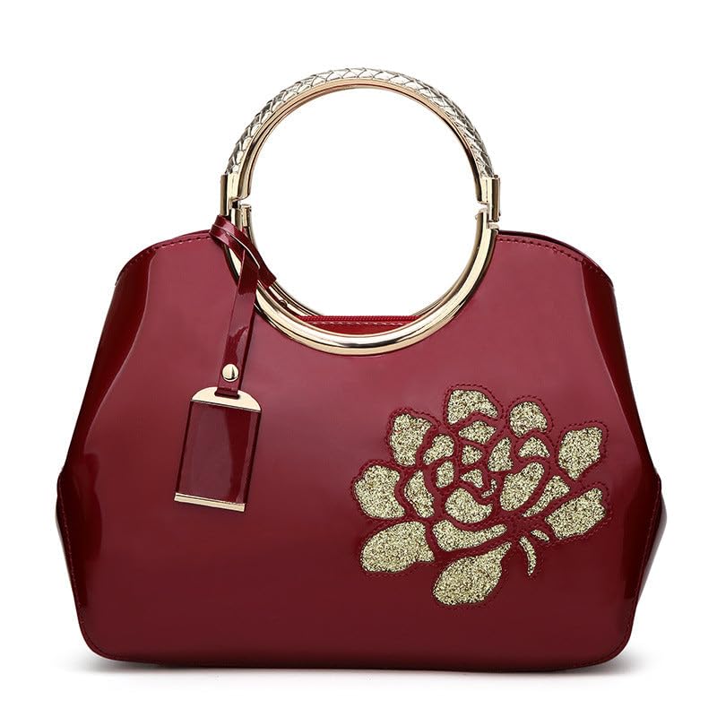 See full amazon price history chart for SYGA Womens Glossy Patent Handbag With Flower Design & Color (Burgundy) SYGA Womens Glossy Patent Handbag With Flower Design & Color (Burgundy) (B0CYT1VKQP) Amazon Price History, Amazon Price Tracker