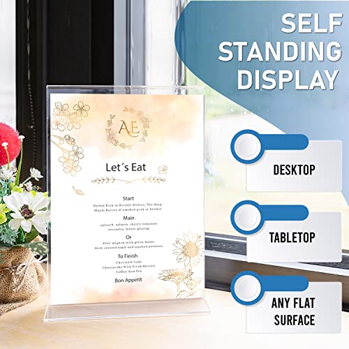 Acrylic Sign Holder 8.5 X 11 - Acrylic T Shape Table Top Display Stand, Double Sided, Bottom Load, Portrait Style Menu Ad Frame. Perfect For Restaurants, Promotions, Photo Frames, Classroom (6 Pack) #TOP7