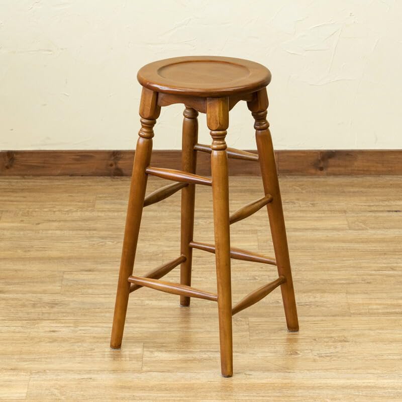 ２脚セット マホガニー　ラウンドスツール　63cm　ブラウン Amazon｜木製マホガニーラウンドスツール63cm-saka-imm2 (ブラウン