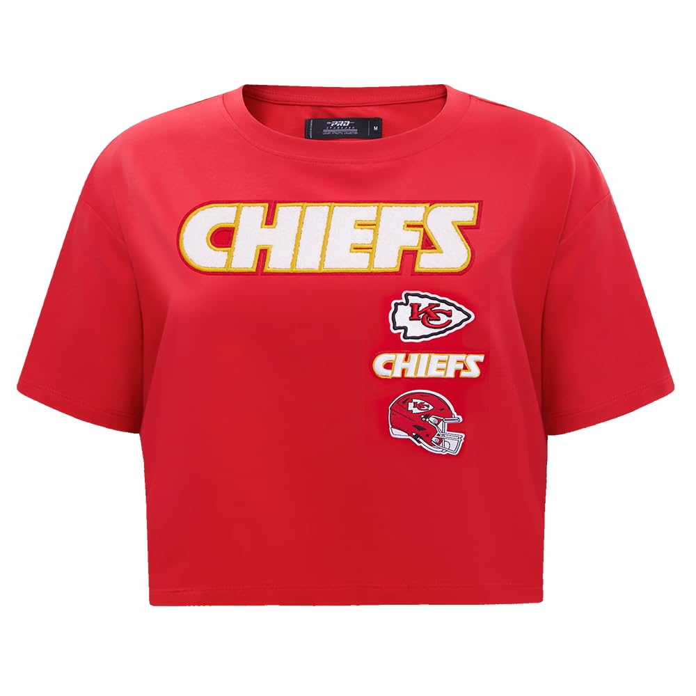 Pro Standard Womens NFL Kansas City Chiefs Retro Classics Short Sleeve Boxy Tee Red XL