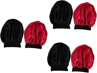 4 Pcs Elastic Wide Edge mens shower cap hair band for men ladies hat fluffy hats for women sleeping shower hat satin lined turbans for women Hair Bonnet for Sleeping Hijab
