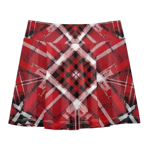 Joisal Kids Tennis Skirts Red Plaid Tartan Xmas Girls Skorts Athletic Shorts Preppy Pleated 4t2