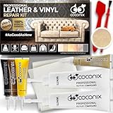 COCONIX Leather & Vinyl Repair Kit - White & Naturals | Fix Tears, Holes, Scratches, and Peeling on Leather and Vinyl Furniture, Car Seats, and Jackets | Easy Application with Customizable Colors