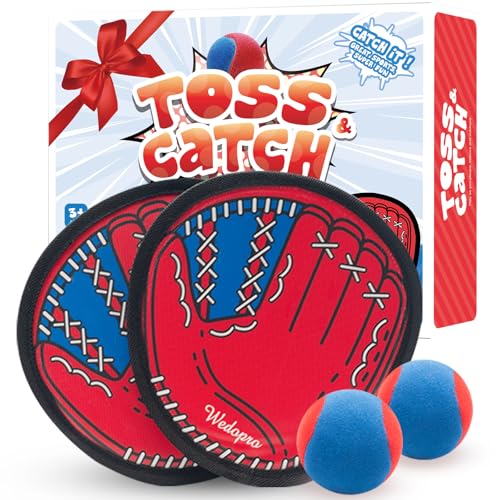 Image of Toss and Catch Ball Game, Kids Toddler Baseball Glove & Catch Ball Toys, Kids Outdoor Games for Family, Toys for Beach Yard Outside, Birthday Easter Gift for Ages 3 4 5 6 7 8-12 Year Old Boys Girls