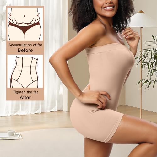 Strapless Shapewear Bodysuit Tummy Control Butt Lifter Seamless Shaper Sculpt Shortie with Adjustable Straps4