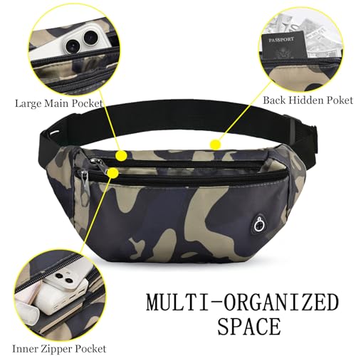 Image of Fanny Pack for Women Men,Crossbody Fanny Pack Water Resistant Sports Waist Bag Pack, Belt Bag for Travel Hiking Running