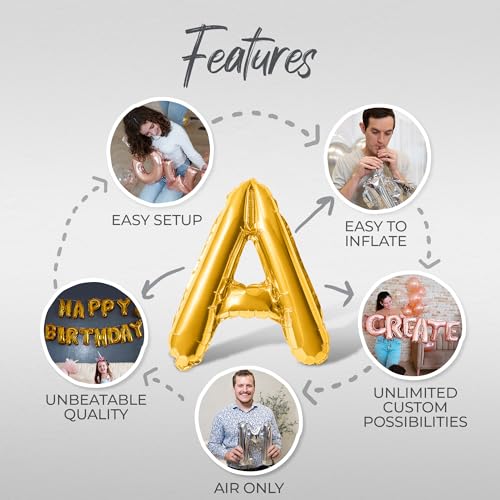 Letter Balloons - 10 YEARS LATER 16" Inch Alphabet Letters Foil Mylar Balloon 10th Anniversary Party Banner (Gold) - Image 3