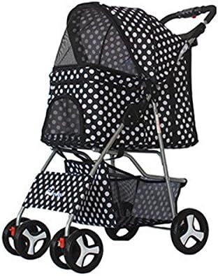 人気満点 わんわんカート ドッグカート 水玉模様 ドット柄 お散歩 犬用品 日除け付き 売り尽くし価格