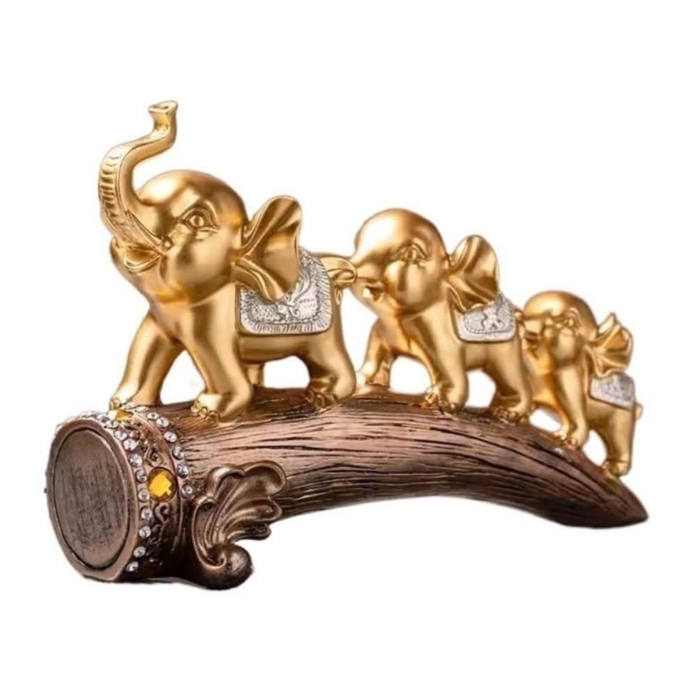 zhuyanbo007 Desk Statue, Elephant Ornaments Luxury Decorations Home Living Room TV Cabinet Desktop Housewarming Gift