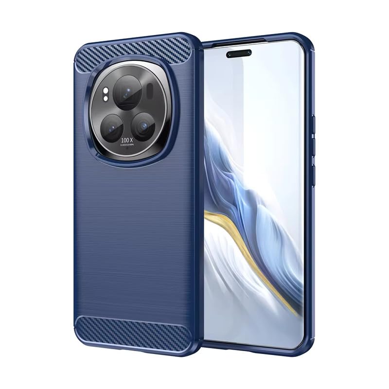 Image of Flexible Back Case Cover for Honor Magic6 Pro - Blue (Carbon Fibre)