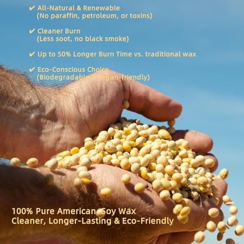 Scented Soy Candles, Aromatherapy Jar Candles for Home Scented, Long Lasting Candles with 65+ Hour Burn Time 11oz, Candle Gifts Soy Candles Scents of (Pine & Eucalyptus) - Image 3