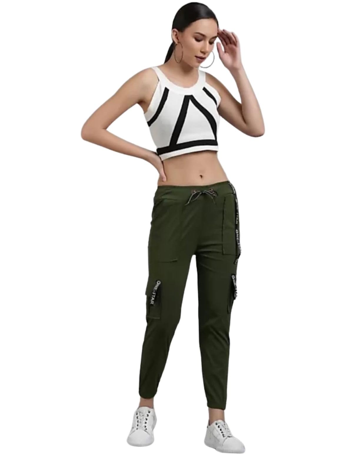 CUBIHEXA Girls & Toko Imported Fabric Trackpants | Girls Joggers | Kids Girls Pants | Kids Girls Joggers Trackpants (Lace-Pant-toko-Olive, Olive Green, 14-15 Years) Pack of 1 1