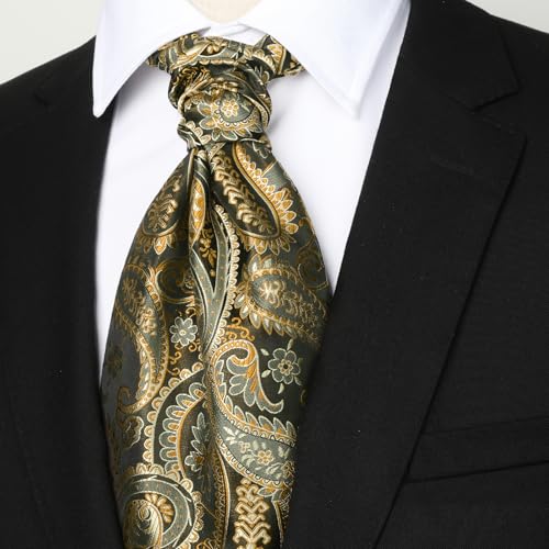 Image of MIPPO Men's Ascot Paisley Floral Jacquard Woven Gift Cravat Tie