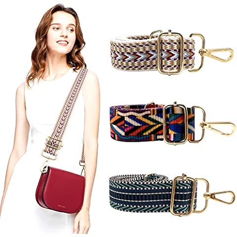 Replacement Handbag Straps, 3 Pcs Wide Shoulder Bag Strap Adjustable Crossbody Bag Straps with Alloy Buckle for Crossbody Canvas Bag Handbag Cover