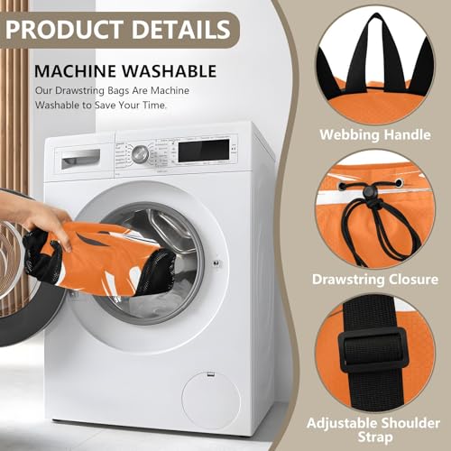 Mesh Gym Swimming Bags for Men & Women, Abstract Animal Fox Large Drawstring Backpack with Dry-Wet Pocket, Lightweight Gym Bag for Sports, Travel, Beach, Workout Gear3