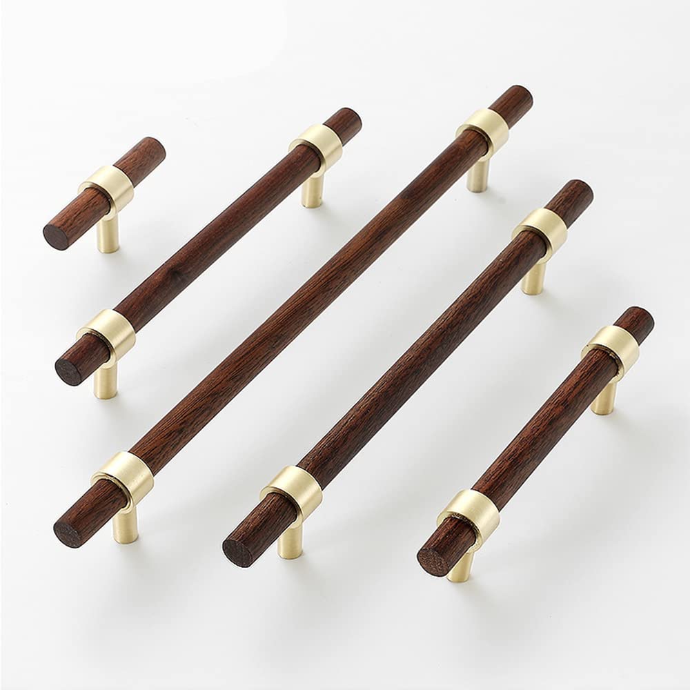 SYZOW 6 stuks keukenkast handgrepen 128mm- walnoot kast handvat Houten
