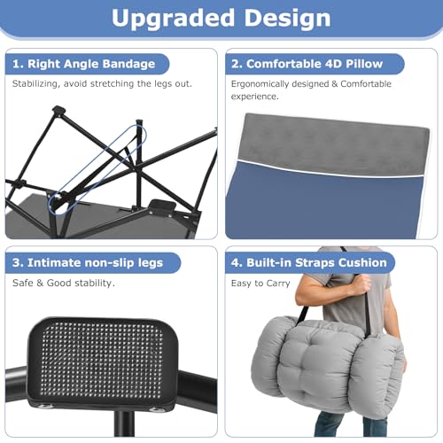 Image of Suteck Camping Cot, 32In XXL Folding Camping Cot Heavy Duty Sleeping Bed for Adults 1200D Double Layer Oxford Cots for Camping W /Pilllow Mattress Carry Bag for Home Office Travel