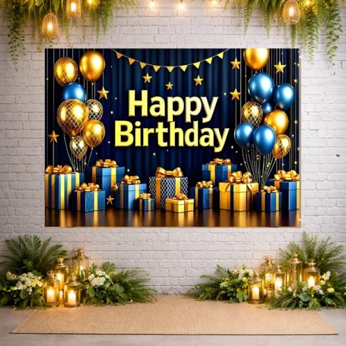 Image of Happy Birthday Theme Backdrop Banner 5x7 ft - Digital Print Cloth Background, Reusable Birthday Party Wall Decoration for Girls, Photo Booth & Stage Decor (BD 12)