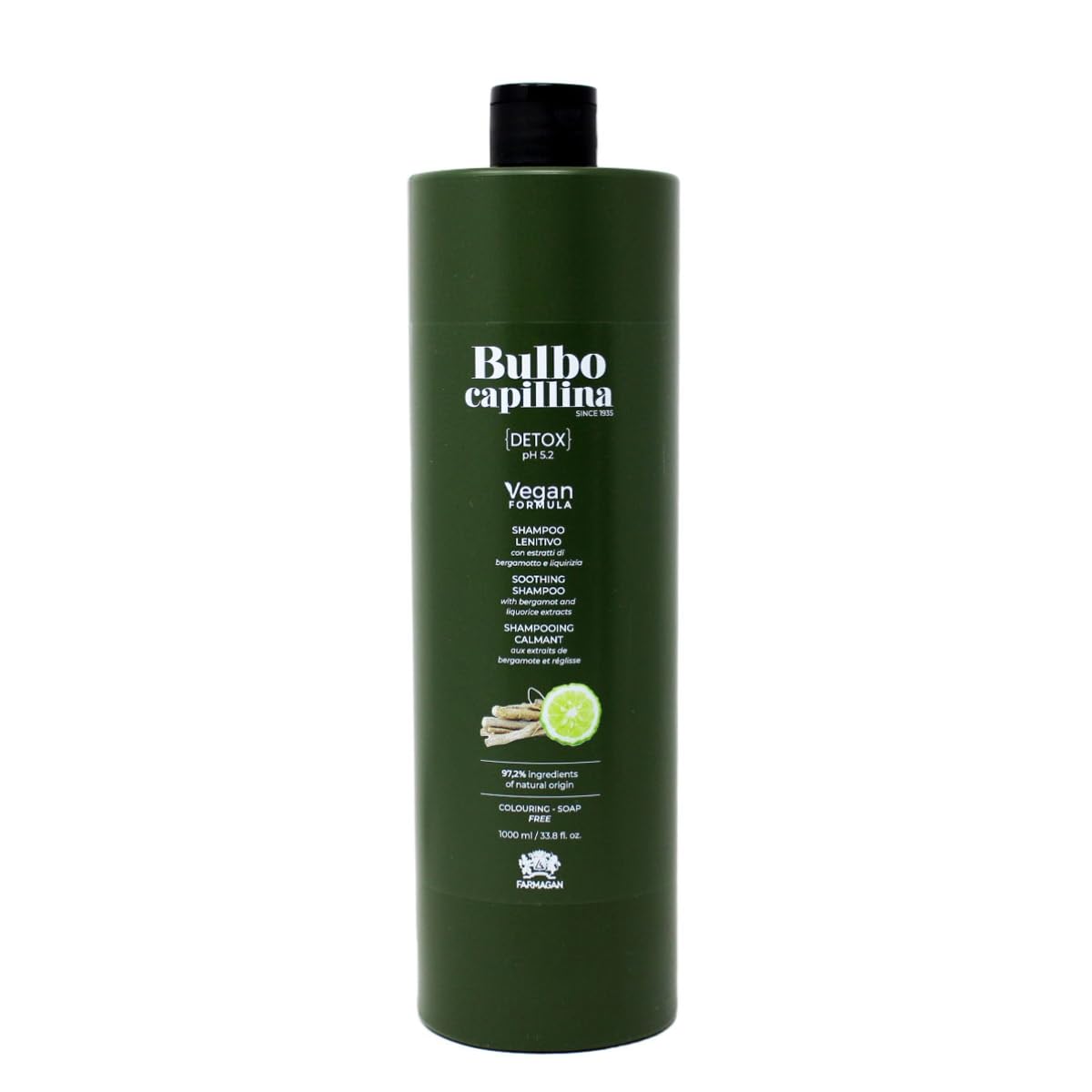 Bulbo capillina detox shampoo 1000ml | igienizzante delicato per uso frequente, ad azione lenitiva
