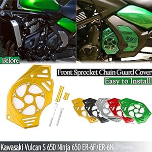 XX eCommerce Couvercle de Protection de pignon de Garde de chaîne Avant de CNC de Moto pour Kawasaki Ninja 650 ER6F ER6N VERSYS650 VN650 Vulcan (Rouge)