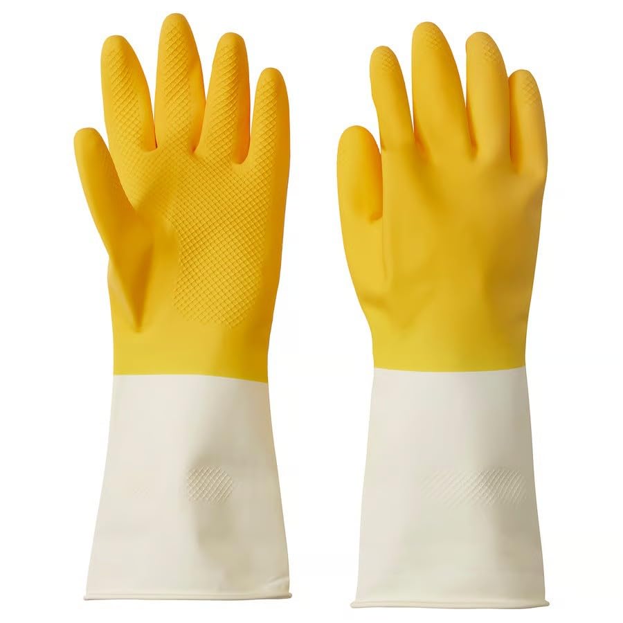 Ikea RINNIG Cleaning gloves, bright yellow/off-white, Small-image-39