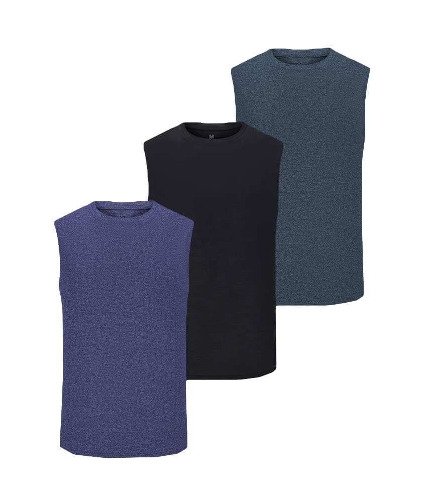 Confezione da 3 canottiere da allenamento da uomo Dry Fit Performance Gym Bodybuilding Athletic T-shirt senza maniche