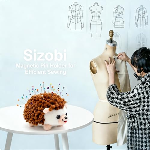 Image of Sizobi Plush Hedgehog Pin Cushion - Soft Sewing Needle Holder, Cute Animal Pin Storage for Quilting Embroidery DIY Crafts, Ideal Sewing Gift (Pins Excluded)
