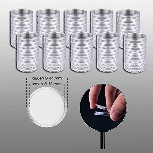 Cápsulas para monedas de 38 mm Prophila con cierre hermético transparente 3
