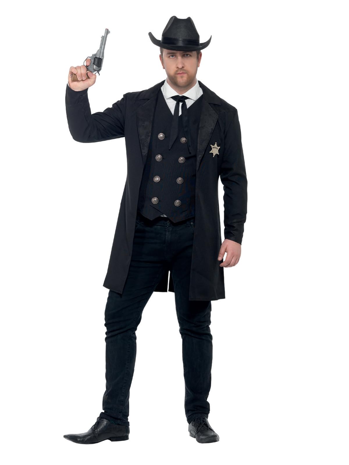 Smiffys Curves Sheriff Costume,Black, XL - Size 46-48