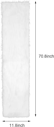 Miniatura 10 de Camino de mesa, moderno camino de decoración de piel sintética blanca nevada para fiesta, cumpleaños, Acción de Gracias, Navidad, tocador, boda,