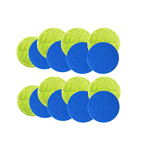 Fregadora de repuesto para fregona electrónica Super Maid, 8 almohadillas de microfibra y 8 almohadillas de pulido para interiores