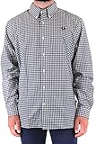  Fred Perry Hombres Gran tamaño de Dos Colores de la Camisa de Gingham m5554 738 Marina De Guerra M
