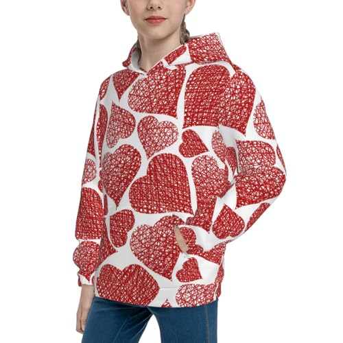 Hearts Kid Hoodies Boys Sweatshirts Girls Pullover with Pocket2