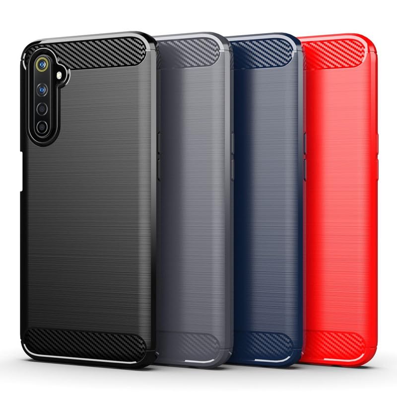 Image of Hybrid Carbon Fiber Back Case for Realme 6 (Black)