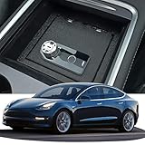 TUOJUE Center Console Gun Safe for Tesla Model Y and Model 3 with Fingerprint Lo...