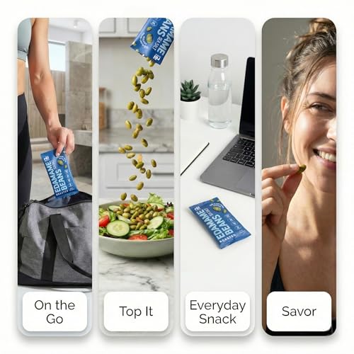 Image of Rel Snacks Sea Salt Roasted Edamame Beans, High Protein Low Carb Snack, 11g Plant Protein, 2g Net Carbs, Keto, Vegan, Non-GMO, Made with Avocado Oil, 10 Single Serve 0.9 oz Packs