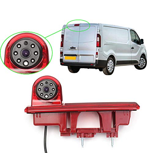 Transporter Van HD IR Night Vision Reverse Camera Car Third Roof Top Mount Brake Light HD Reversing Camera Replacement for FIAT Talento/Nissan NV300/Renault Traffiic/Nissan Primastar/Opel Vauchall