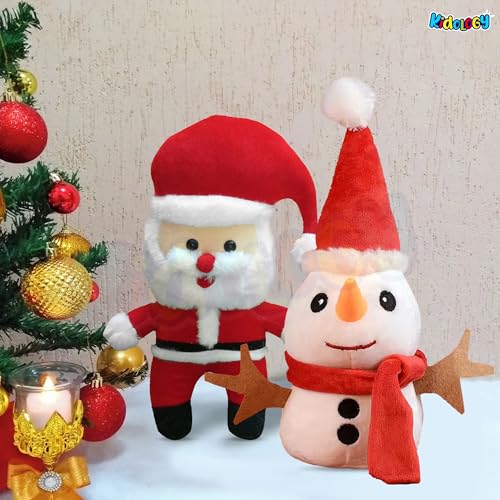 Image of Kidology Christmas Plush Santa Claus & Snowman Figure Set - Huggable Snowman Pillow Toy for Kids, Perfect for Holiday Decor, Christmas Gifts, or Birthday Surprises for Boys & Girls - Set of 2