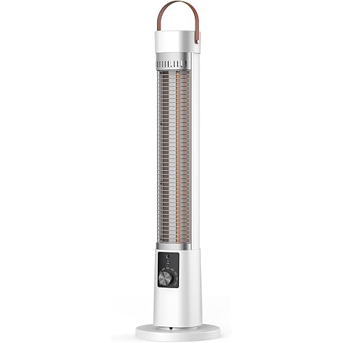 Outdoor Heater for Patio, 1500W Infrared Electric Heaters Indoor w/Remote, 60° Oscillation, 9H Timer, 9 Heat Level, Tip-Over/Overheating Protection, Safety Lock, for Garage, Porch, Gazebo,White