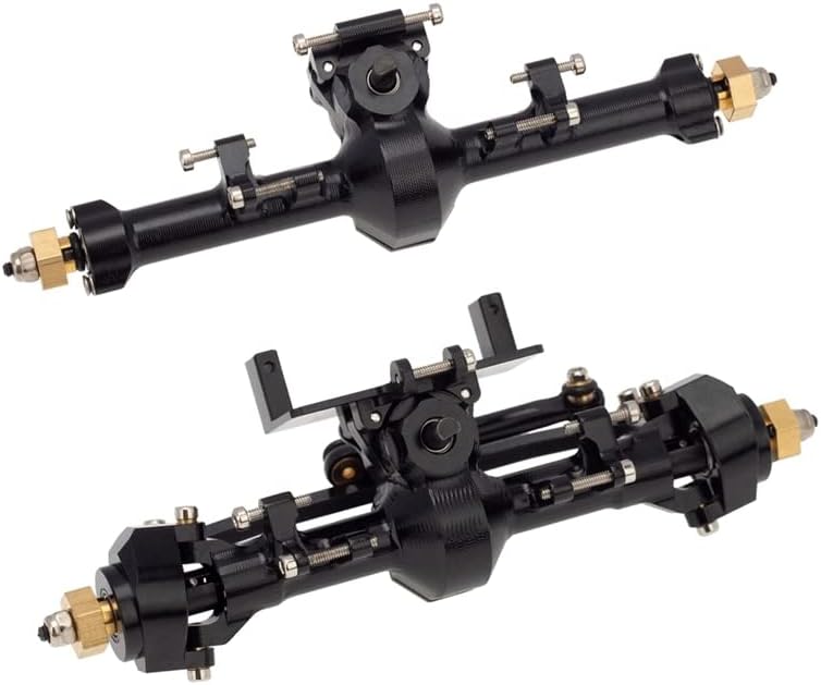 Juego completo de eje delantero y trasero de Metal para coche teledirigido 1/24 Axial SCX24 Gladiador JLU Bronco C10 Deadbolt