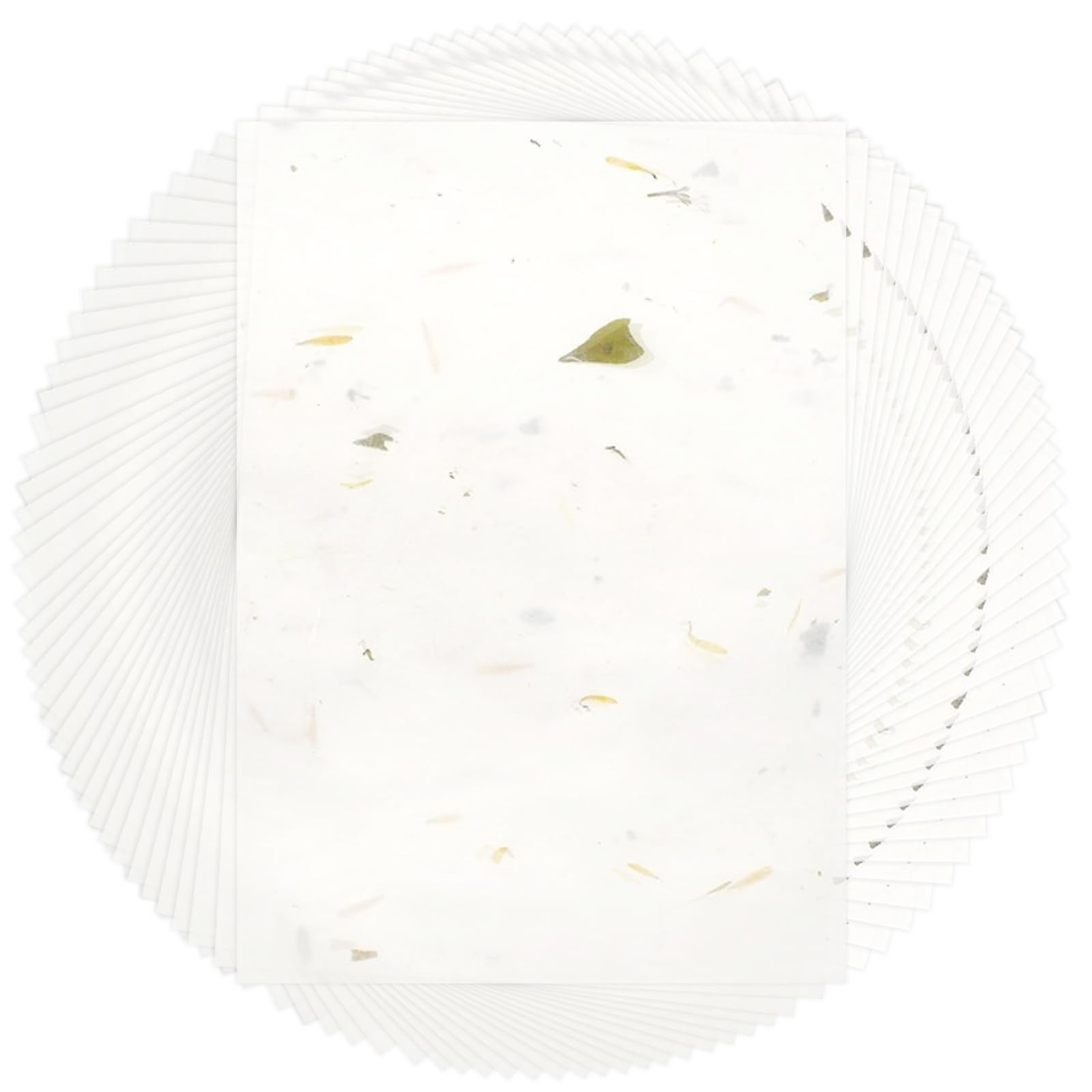 50 Sheets Mulberry Paper A4 Rice Paper for Decoupage Washi Paper Handmade Papers Textured Printable Visible Leaves for Crafts Writing Painting Decoupage DIY Card Making (21x30cm)