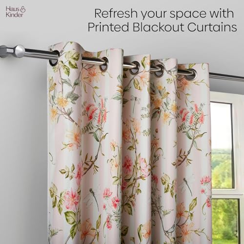 Image of haus & kinder 100% Blackout Door Curtains 7 Feet Long Pack of 1 Door Curtain, 7 Feet Curtain for Door, 100% Room Darkening (Classic Damask, 130 X 213 CM)