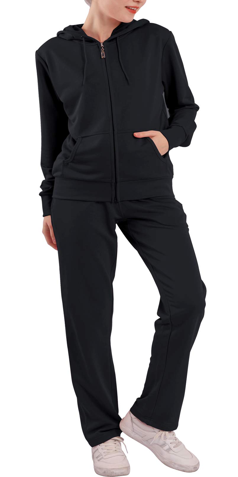 LeeHanTon Velour Tracksuit Womens Sweatsuit Set - Athletic Zip Up Hoodies and Sweatpants Outfits with Stripes